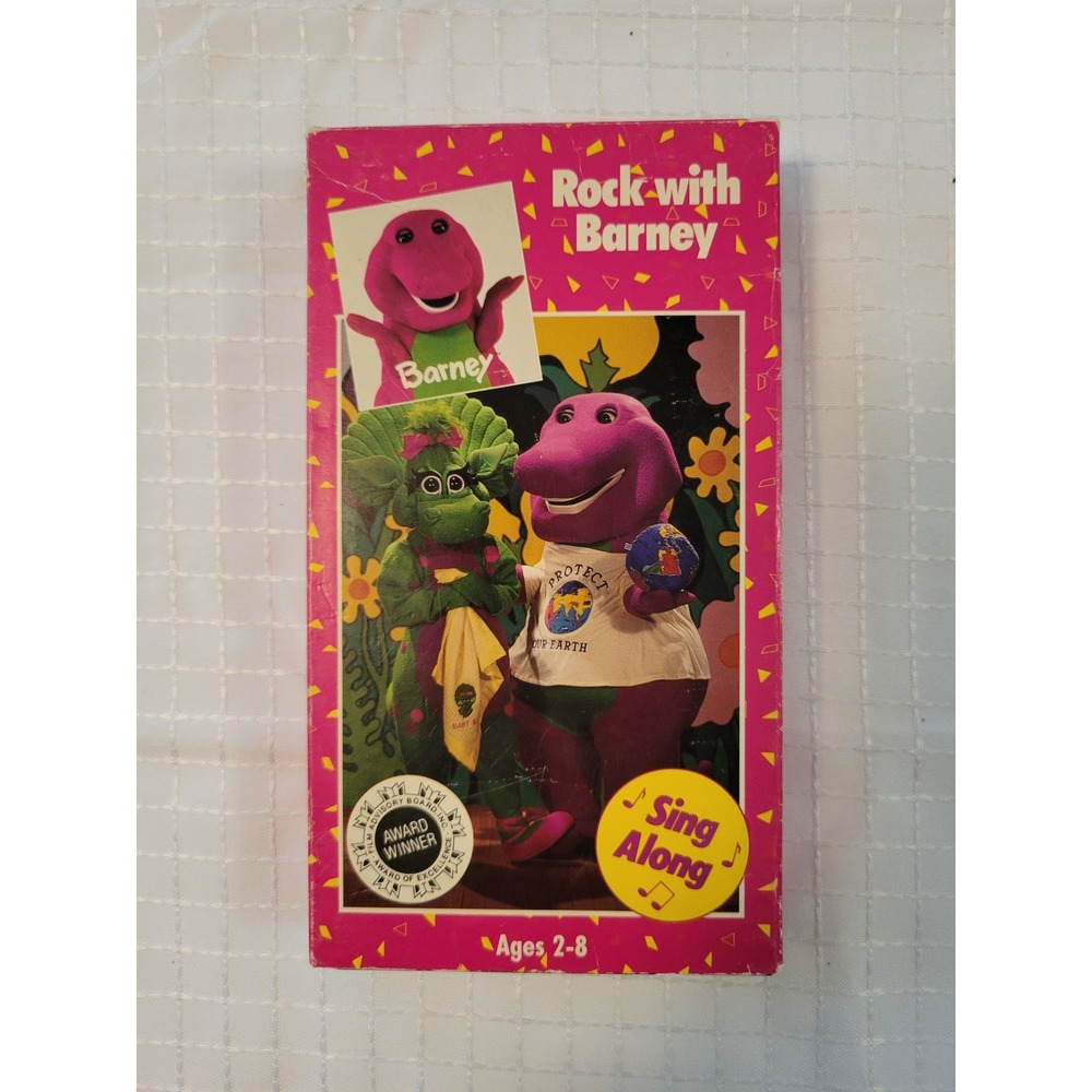 Rock with Barney VHS 1991 Sing Along Lyons Group 98081 Vintage Kids Movie‎